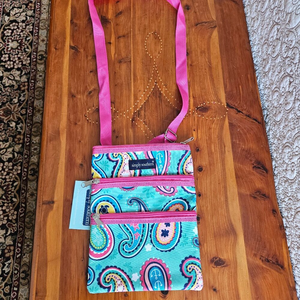 Simply Southern Crossbody Green/Hot Pink/Paisley